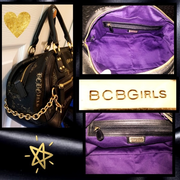 💖NWT: BCBGIRLS COUTURE BARREL BAG w/Purple Sateen - Picture 5 of 7